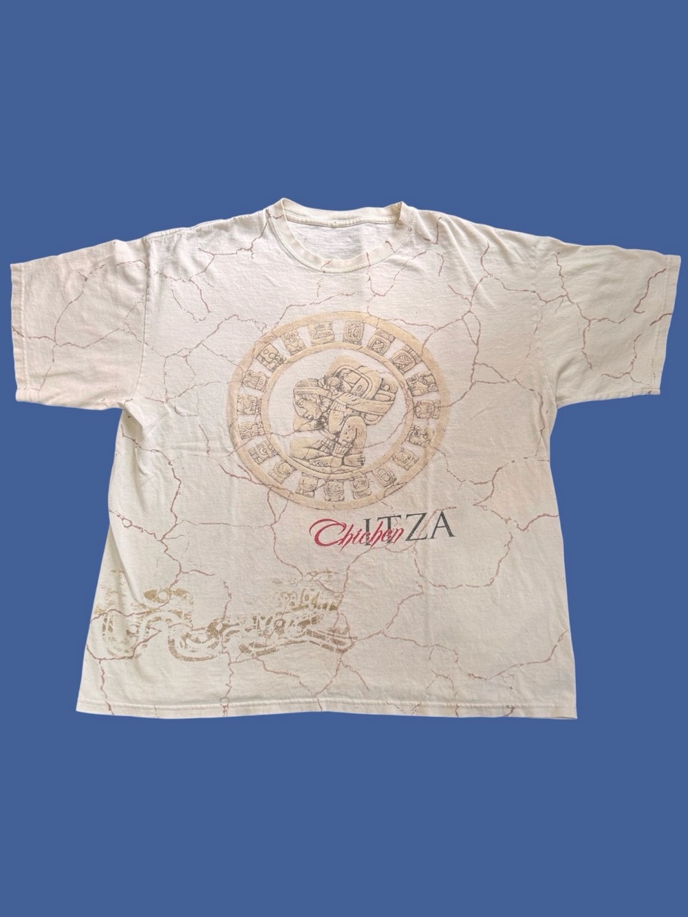 Pictorika AOP Double Sided Mayan Chichen Itza Aztec Short Sleeve Shirt Mexico XL